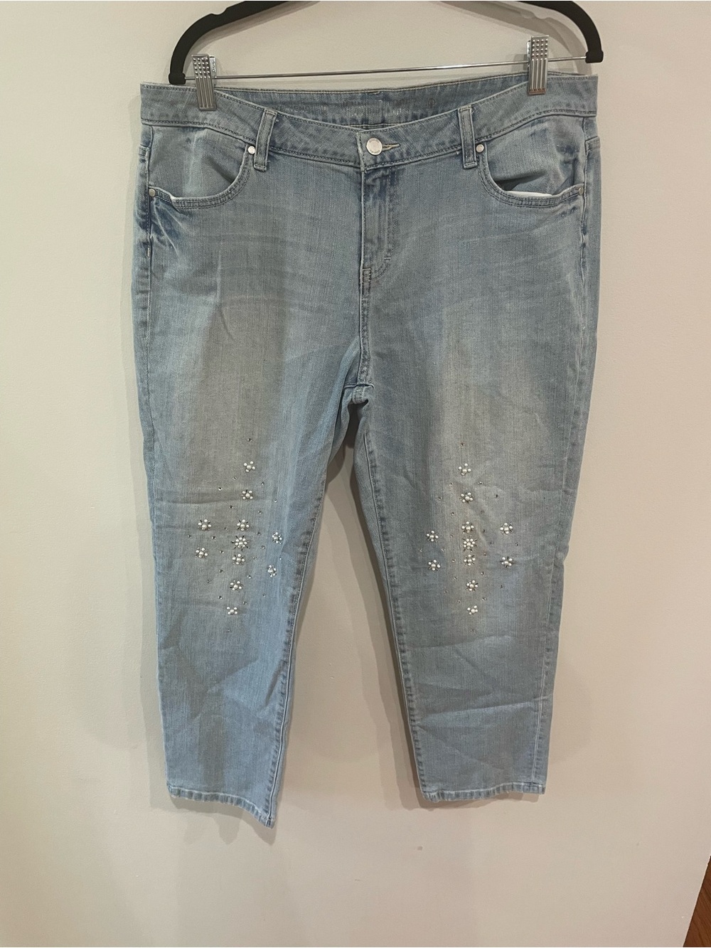 Jennifer Lopez Light Wash Bidazzled Jeans Size 12 Light Blue Jeans